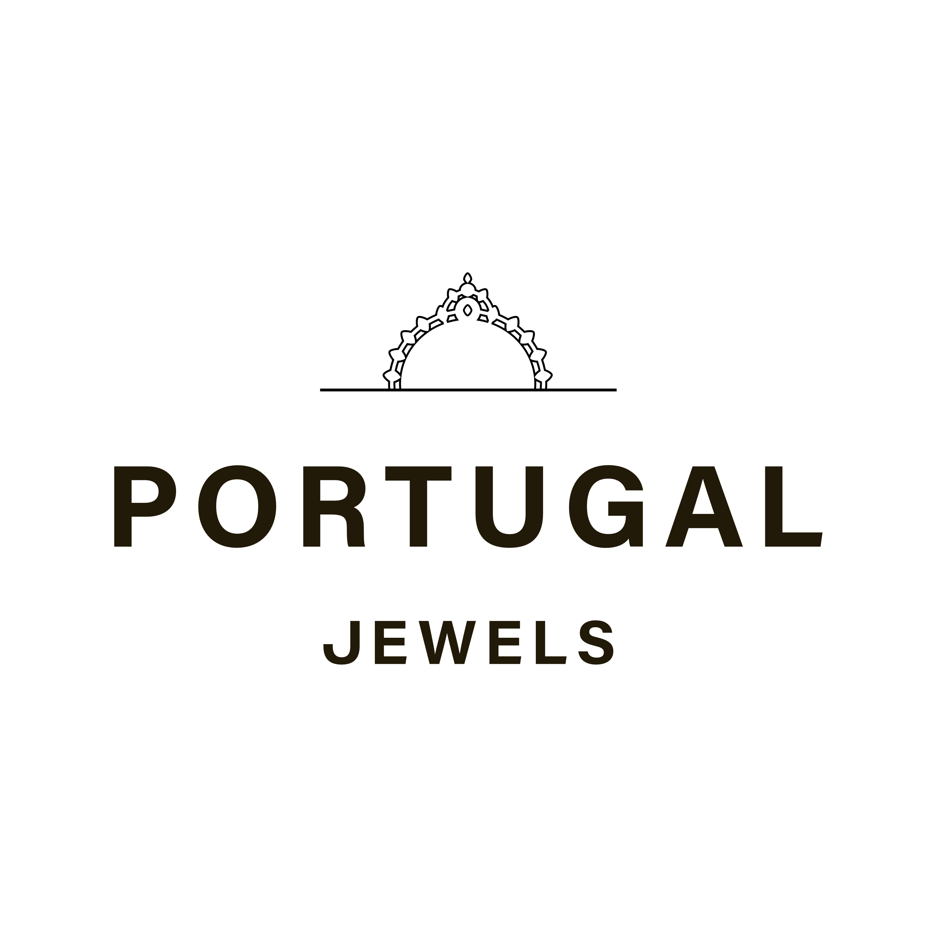 Portugal Jewels - logo quadrado preto - com fundo branco